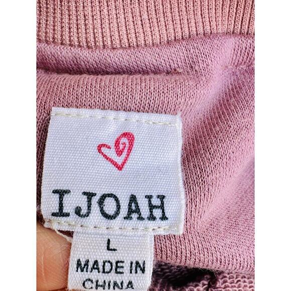 GUC IJOAH Dusty Pink Zip Up Jacket Crisscross Lacing Large - Picture 6 of 9